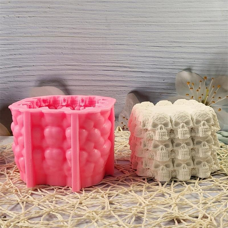 Halloween Skull Silicone Molds Silicone Concrete Cement Mould for Epoxy Resin, Plaster Decoration, Halloween Present
