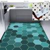 Kitchen Carpet Anti-fouling Oil-proof Grid Floor Mat Scrubbable Waterproof PVC Leather Balcony Bathroom Non-slip Rug