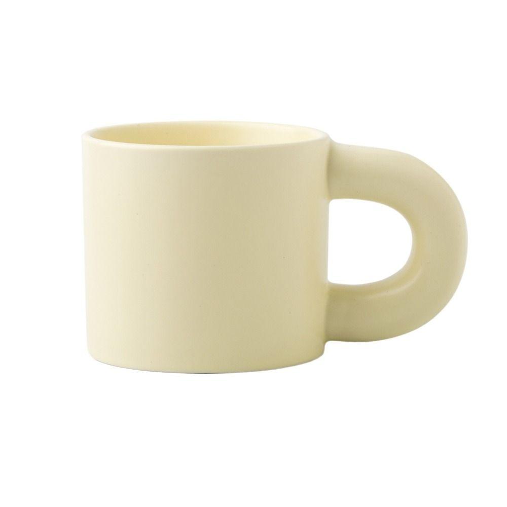 Fat Round Handgrip Novelty Cups Ceramic Cute Fat Handle Cup Personalized Milk Container  Home