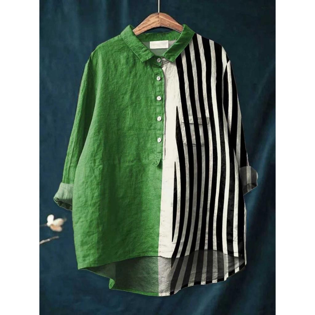 Dámská nová košile s potiskem a límcem Slunečnicový top