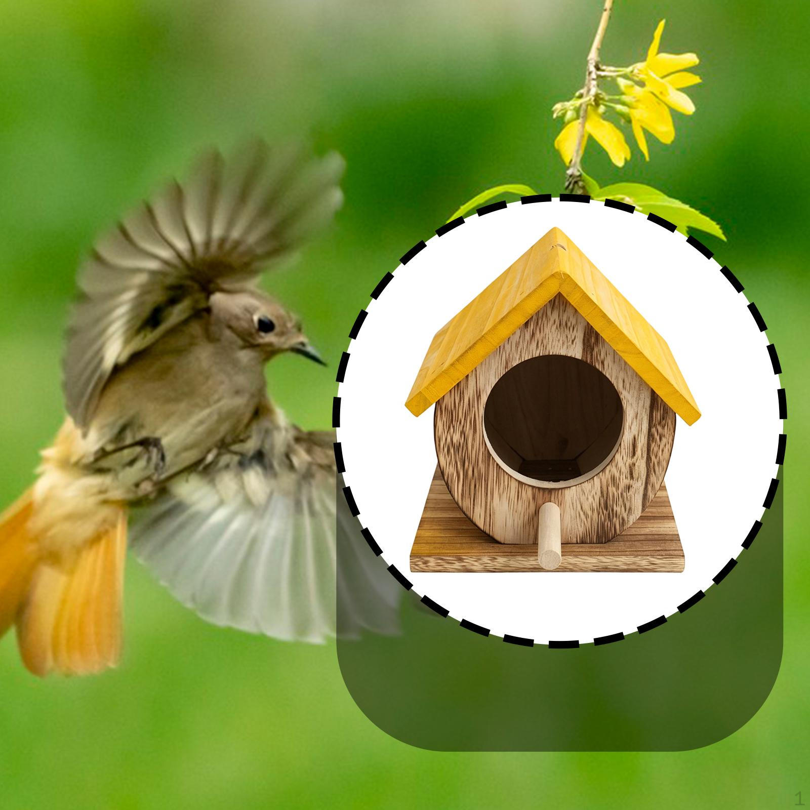 

House Bird Ventilation Easy to Clean Nest, Shelter for Finches Hummingbirds Outside Patio Window