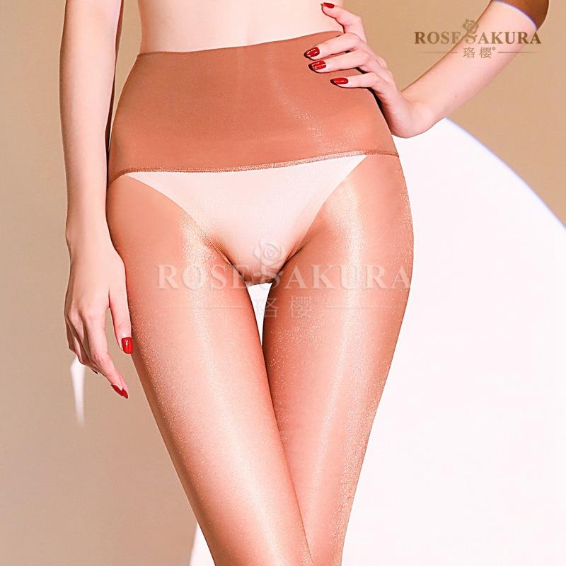 Sexy 40D Satin Seamless Sherbin Stockings Oily Glossy Pantyhose Legging Glitter Silky Seamless Party Dance Ootd Lady Fashion