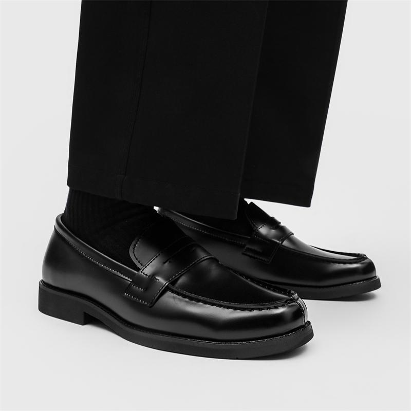 Fashion British Style Genuine Leather Soft Bottom Loafers Men Casual Leather Business Shoes Brand Walking Loafers Slip on Driving Shoes