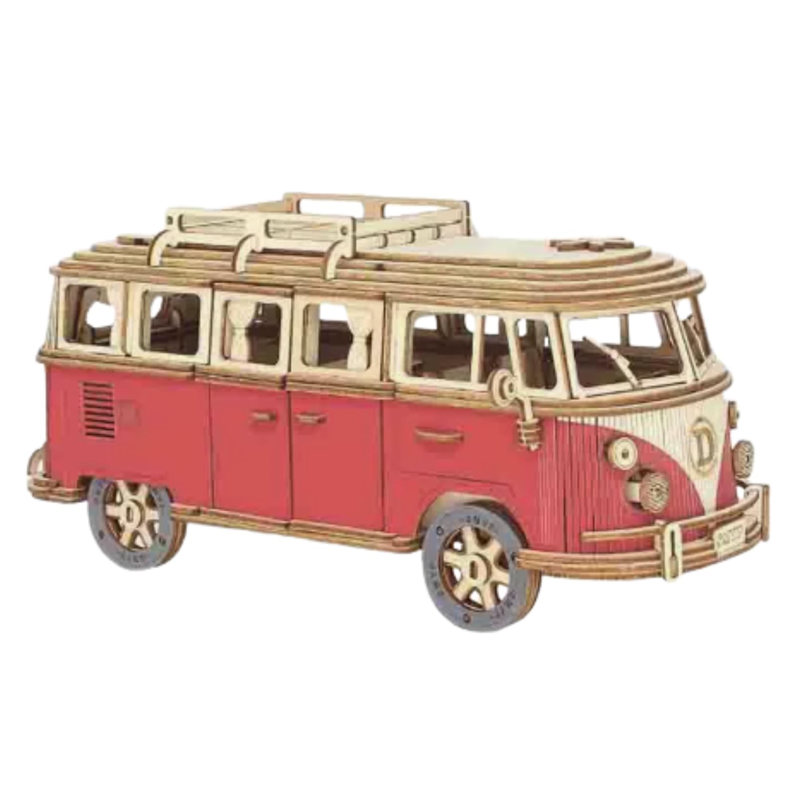 Avidora Wooden Wooden 3D Adult Red Puzzle, Model, Puzzle, Bus, Toy,