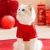 Festive Chinese New Year Adult kittens keep warm New Year greetings dogs autumn and winter thin velvet bipods cat clothes pet clothing
