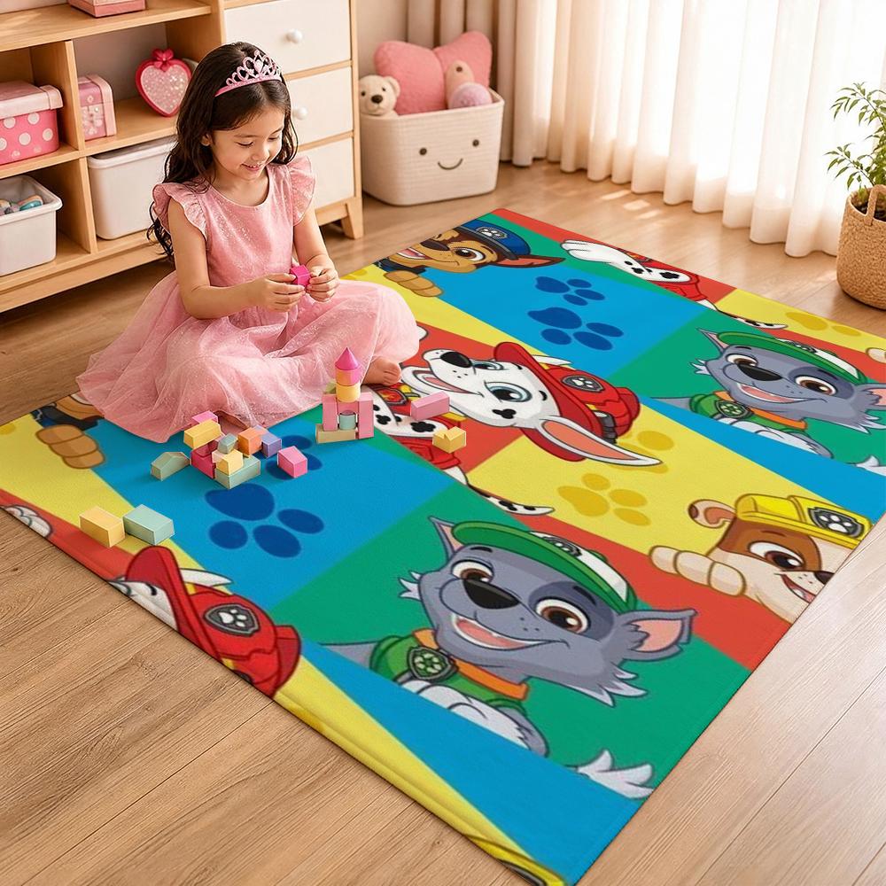 Happy Paw Patrol Pups Theme Rug Thick Nonslip Carpet For Hallway Balcony Study Home Decor Christmas Gift