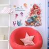 Mermaid Princess, Marine Creatures and English Slogans, Bathroom Home Decoration Stickers