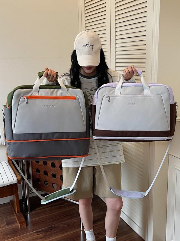 Large Capacity Casual Travel Bag: New Style Lightweight Handheld & Shoulder Luggage Storage for Couples