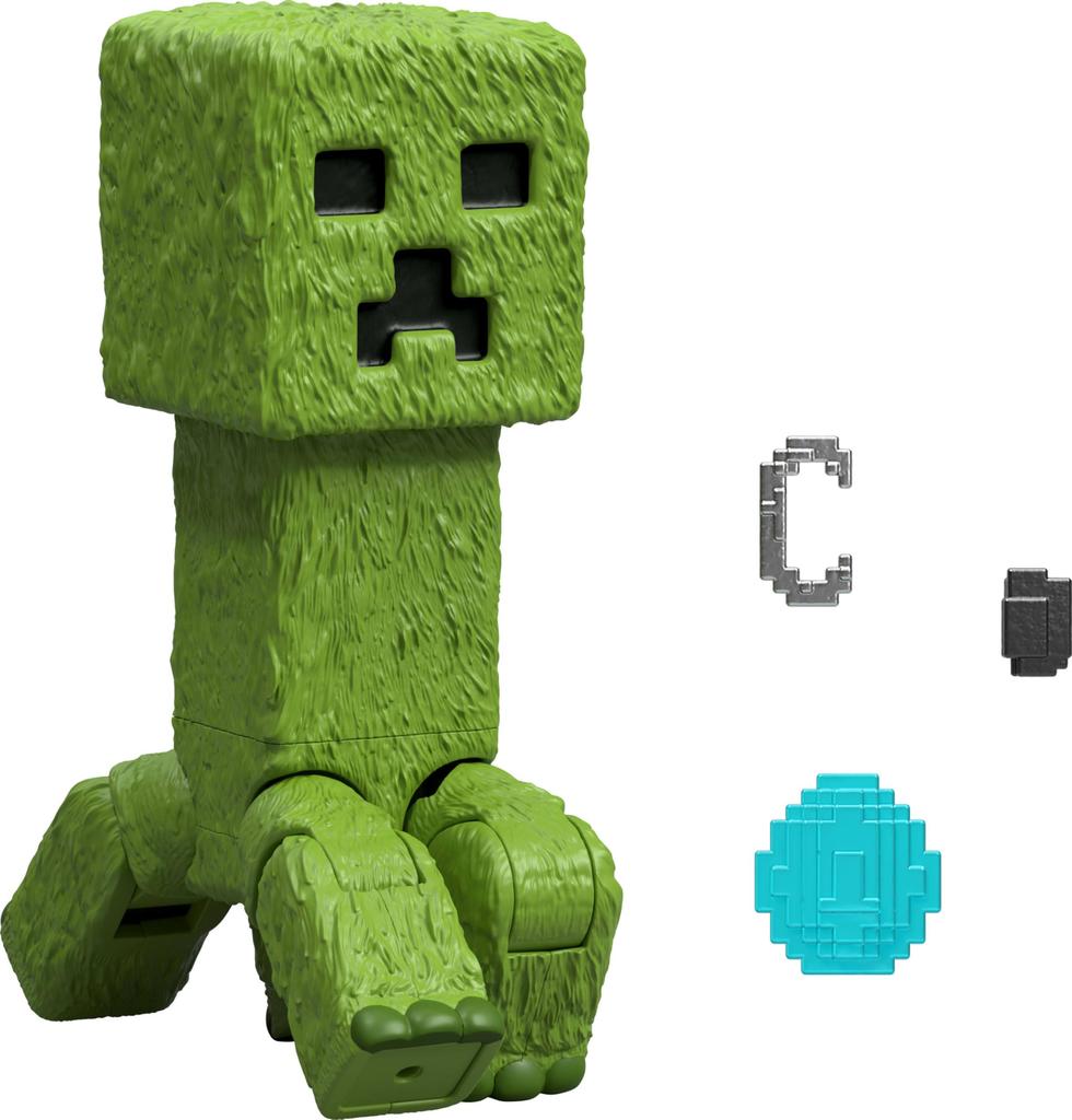 Mattel Minecraft Action Figure Accessory Set Creeper Posable Character Collectible Inspired by the Minecraft Movie & 4-inch