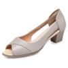 Sommer Leder Bequeme Damen Mid Heel Sandalen Frauen Schuhe Hohl Peep Toe Square Heel Sandalen Frau Schuhe