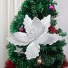 Glossy Fabric Christmas Tree Flowers Bright Color Christmas Tree Decoration  Store Display