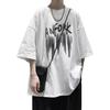Men's Trendy Hong Kong Style Loose Short-Sleeve T-Shirt, Fashionable Round Neck Five-Point Sleeve Top