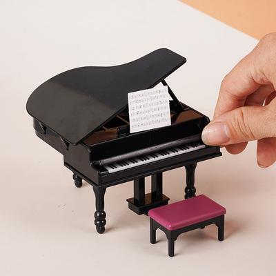 1 szt. Mini pianino grandowe Domek dla lalek Symulacja pianina pionowego i grandowego Model mebla Rekwizyty do zdjęć Domek dla lalek Mini piano Dekoracja