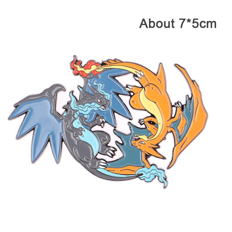 Pokemon Charizard Rayquaza Metal Brooch Pikachu Cartoon Kawaii Badge Anime Gifts