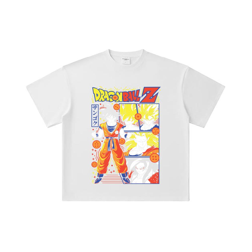 260 GSM Double Yarn 32 Count 100% Cotton Dragon Ball V56 Goku Print Unisex Heavy Cotton T Shirt