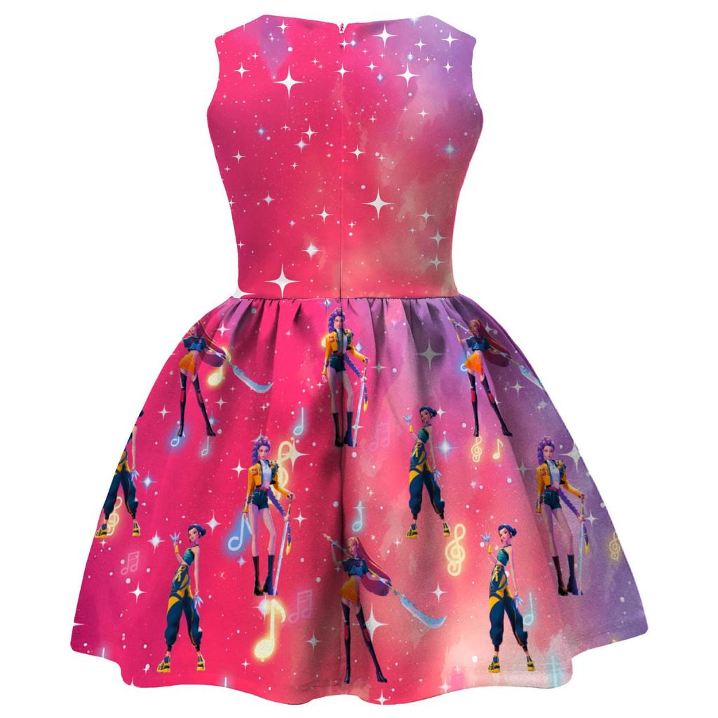 Em estoque: Vestido Formal com Saia e Laço Digital Print The Witcher Girls 94209