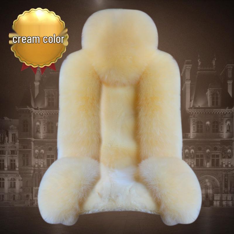 One-Piece Wool Car Seat Cushion - Plush Fur Winter Pad