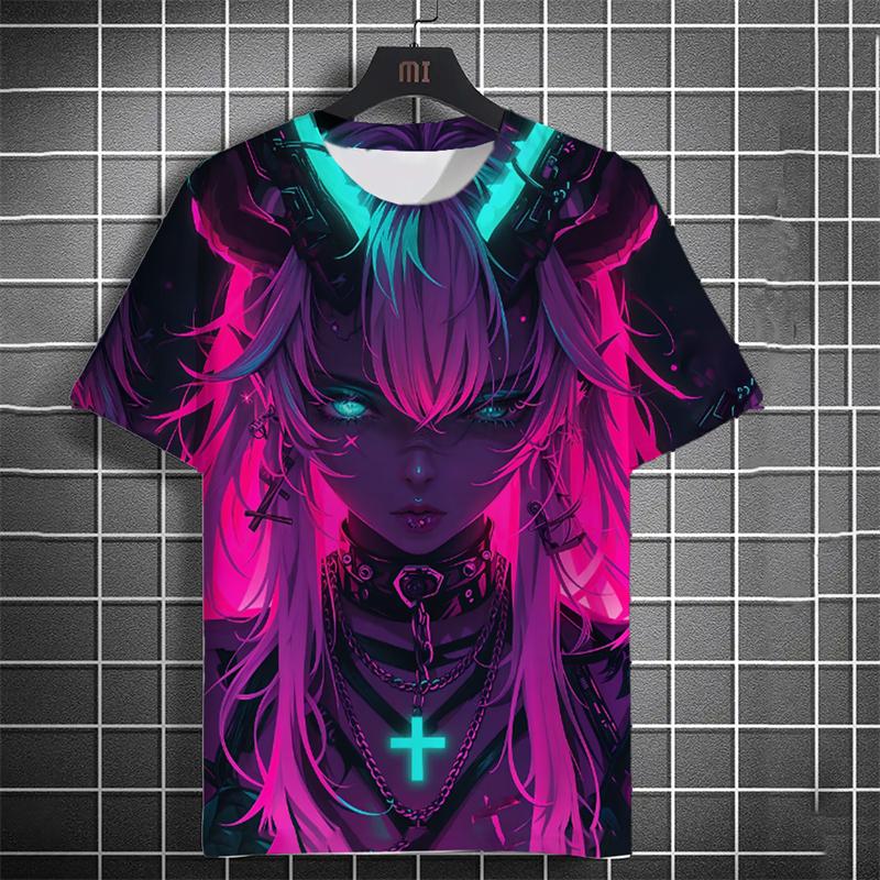 Fashion Anime Characters Graphic T Shirts For Men Summer Trendy Streetwear 3D Printed T-shirts Casual Oversized Crew Neck Tees
