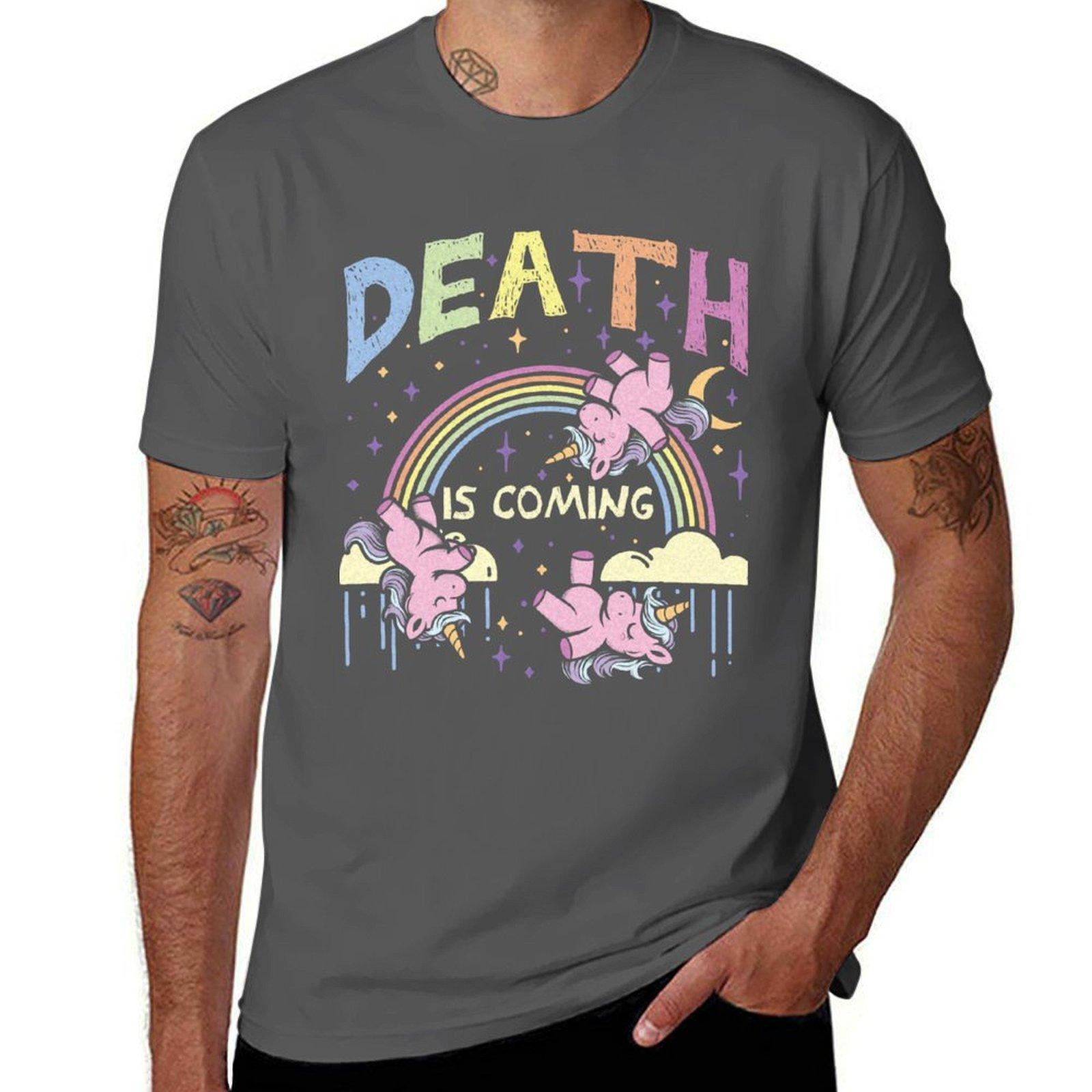 

Death is coming T-Shirt cotton t shirts man 100% t shirts for man pack white man t shirts high quality luxury brand T-Shirt 4XL