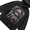 Dark Two-Dimensional Cartoon Digital Direct Injection Printing Hooded Sweater For Men And Women Washed And Old Hoodie