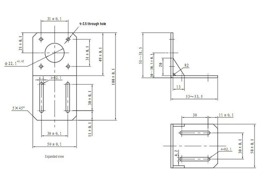 Stepper Servo Motor Mounting Bracket - Horizontal Support Base for 42/57/86 Motors