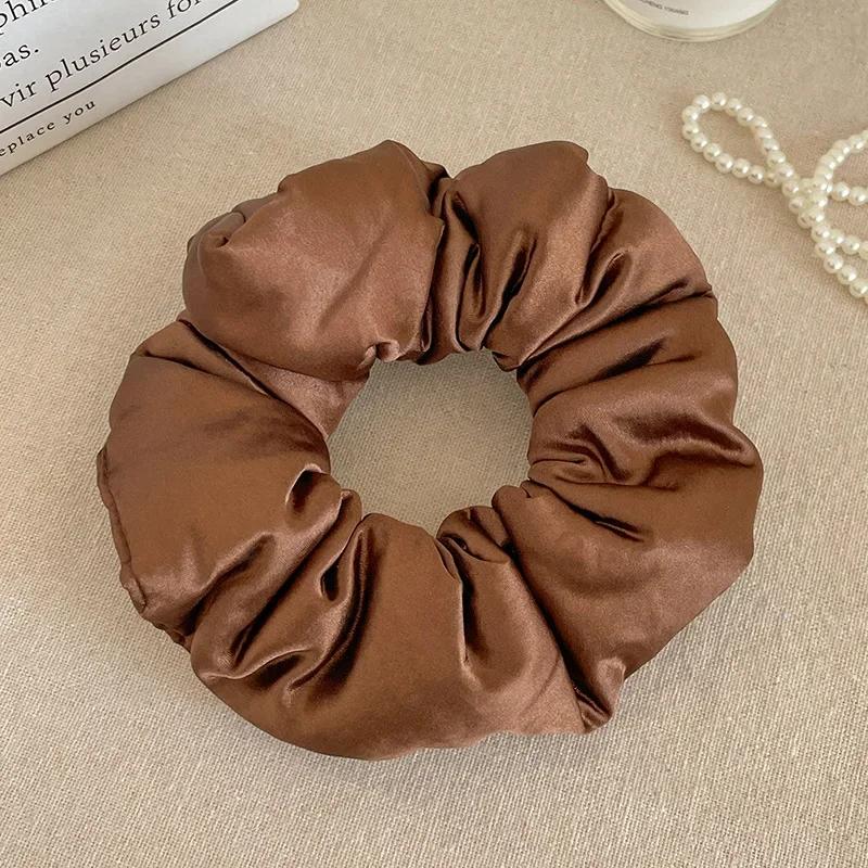 Pillow Sleep Headband Elastic Ponytail Scrunchie for Women Hair Accessories Girls Soft Solid Satin Filled Cotton Big Bands