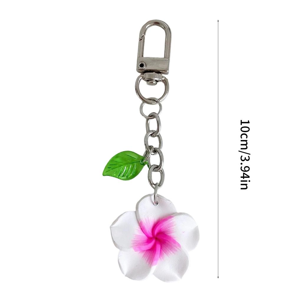 Cute Cartoon Egg Flower Keychain Lightweight Acrylic Summer Style Bag Charm For Women Girls Kids Durable Decorative Accessory