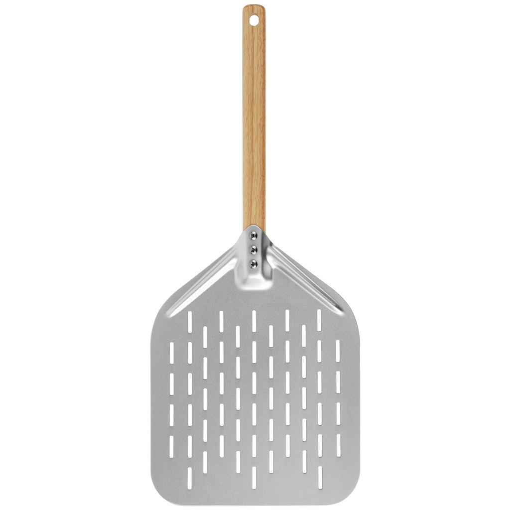 12inch Pizza Peel Aluminium Alloy Pizza Shovel with Handle Non-Stick Perforated Pizza Shovel Lightweight Pizza Shovel Reusable