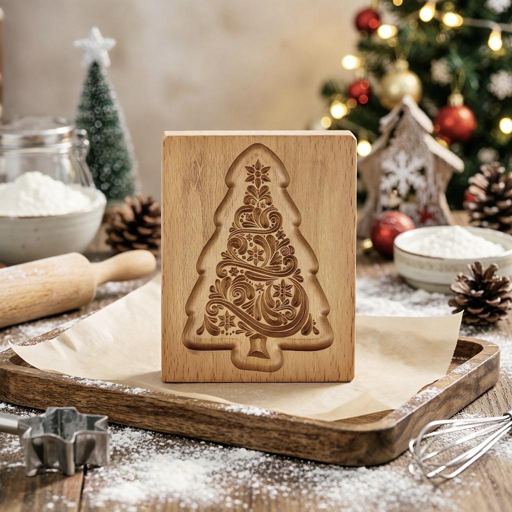 Wooden Gingerbread and Shortbread Cookie Mold Cutter