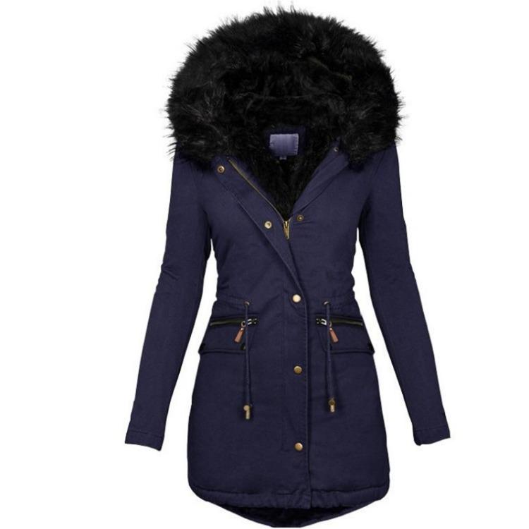 Women's Fashion Fleece Hooded Coat Lamb Wool Cotton Padded Warm Winter Coat