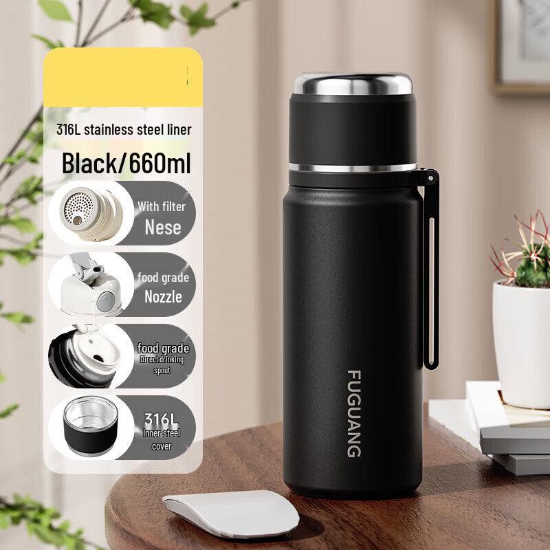 

FUGUANG Zhuo Xuan 316L Stainless Steel Dual-Drink Sports Bottle