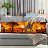 Shadows Of African Grassland Animals Printing Pillow Cover Short Plush Suitable Living Rooms Bedrooms Sofas Throw Cushion Cover