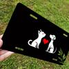 D Flat Car P for Decoration Only Posters Cat and Dog HeartShaped Front License Plate Cover Fun Standard Plate Decoration