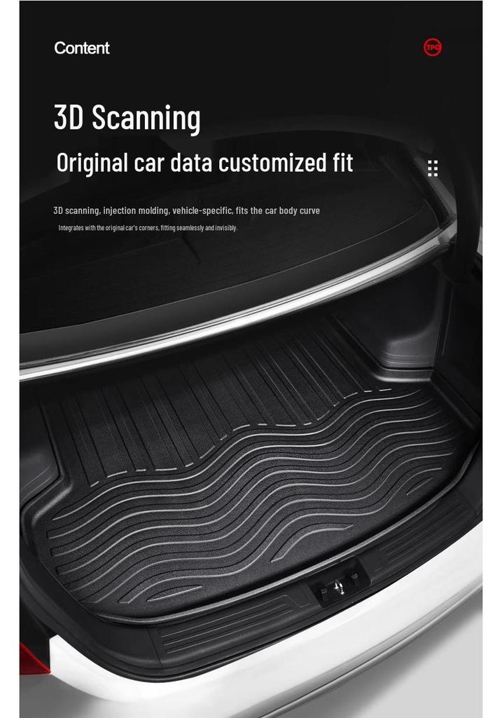 Waterproof TPE Trunk Mat for Hongqi H6 - Car Interior Decoration & Modification Accessories