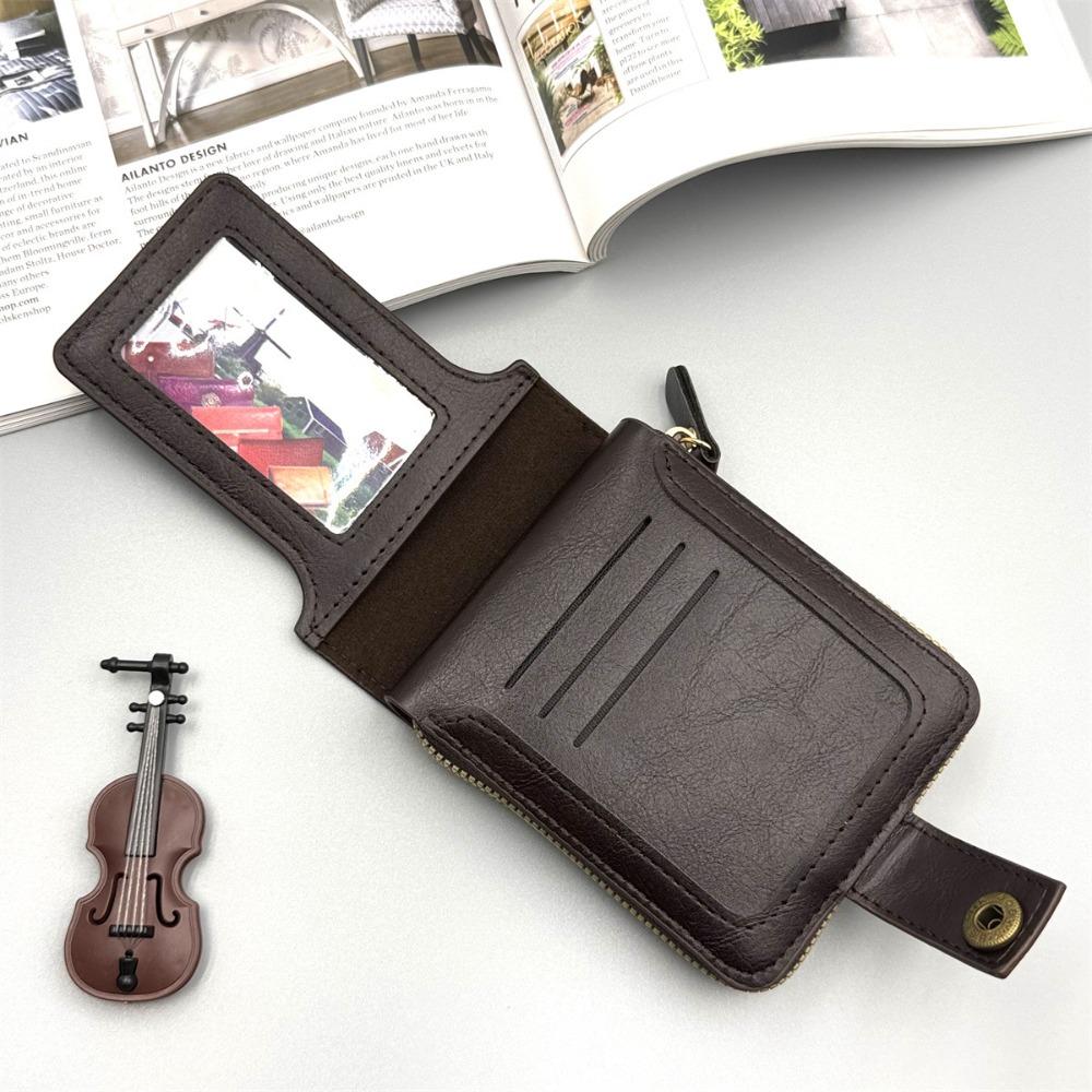 Vintage Men's Wallet Hasp Zipper Clutch Storage Bag Portable Card Bag  Outgoing