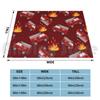 Red Fire Truck Blanket For Sofa Bed Travel Flames Fire Truck Fire Engine Red Firefighter Cool Kids Fireman