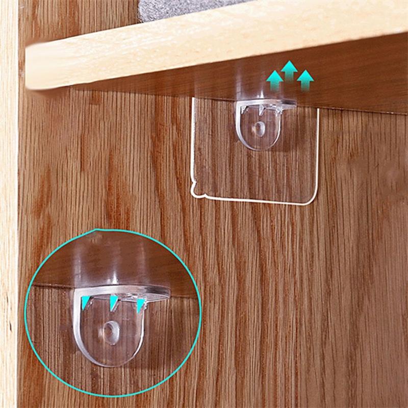 1 st Hyllstöd Krokar Garderob Board Hållare Kök Badrumsgarderob Klistermärke Vägg Självhäftande pluggar Förvaring Organizer Hållare