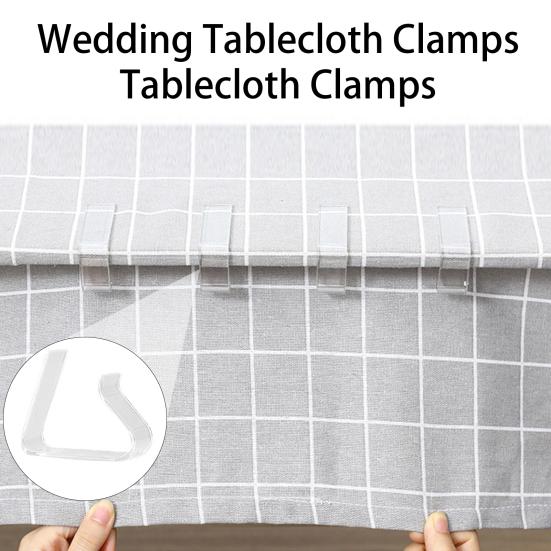 8/12Pcs Transparent Tablecloth Clips Mini Size Non-Slip Widely Used Clear Table Cloth Holders Table Cover Clamps