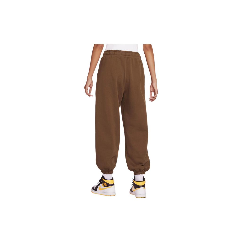 Jordan Pantaloni da donna Flight Classic con patch logo Jumpman in pile di cotone con polsini Verde Oliva Chiaro DQ4608-385