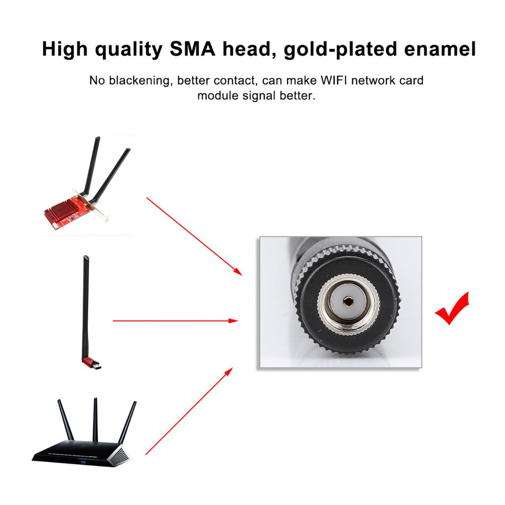 2PCS M.2 NGFF Network Card Cable and 2x 6DBi Antenna for Intel 9260NGW  7265AC 9650AC  BCM94360
