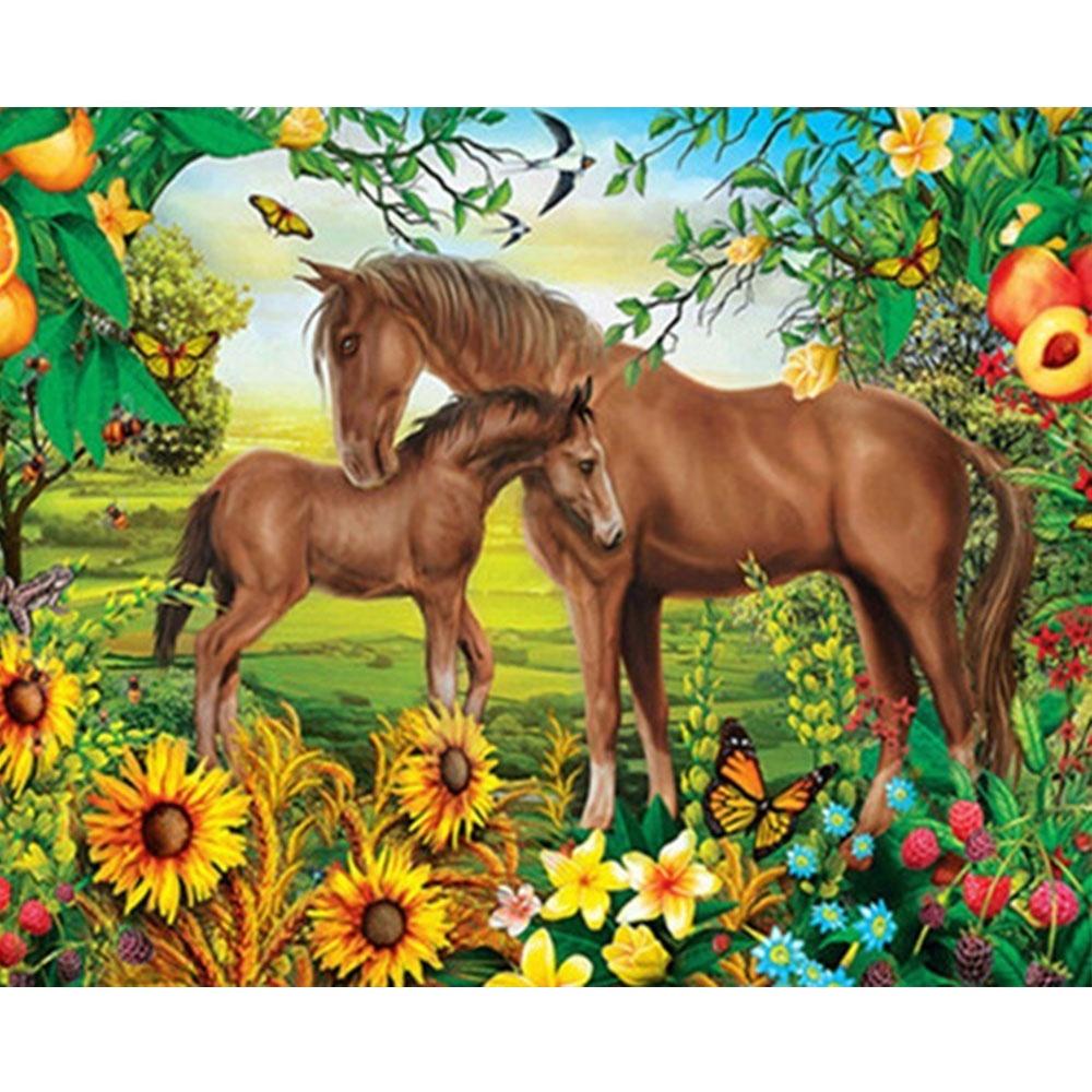 

5d Diy Алмазная картина Лошадь Алмазная вышивка Животное Вышивка крестом Горный хрусталь Моаика Картина 20X30CM