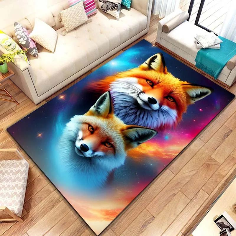 Wildfuchs Muster Druck Große Teppiche Teppich für Zuhause Wohnzimmer Schlafzimmer Sofa Fußmatte Dekoration Rutschfester Boden Pay Mat
