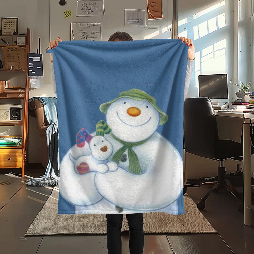 1 Stück Schneemann-Print Flanelldecke, Hohe Qualität, Bequem für alle Jahreszeiten, Heimdekoration, Wärme und Komfort, Perfekt für Weihnachtsgeschenke211
