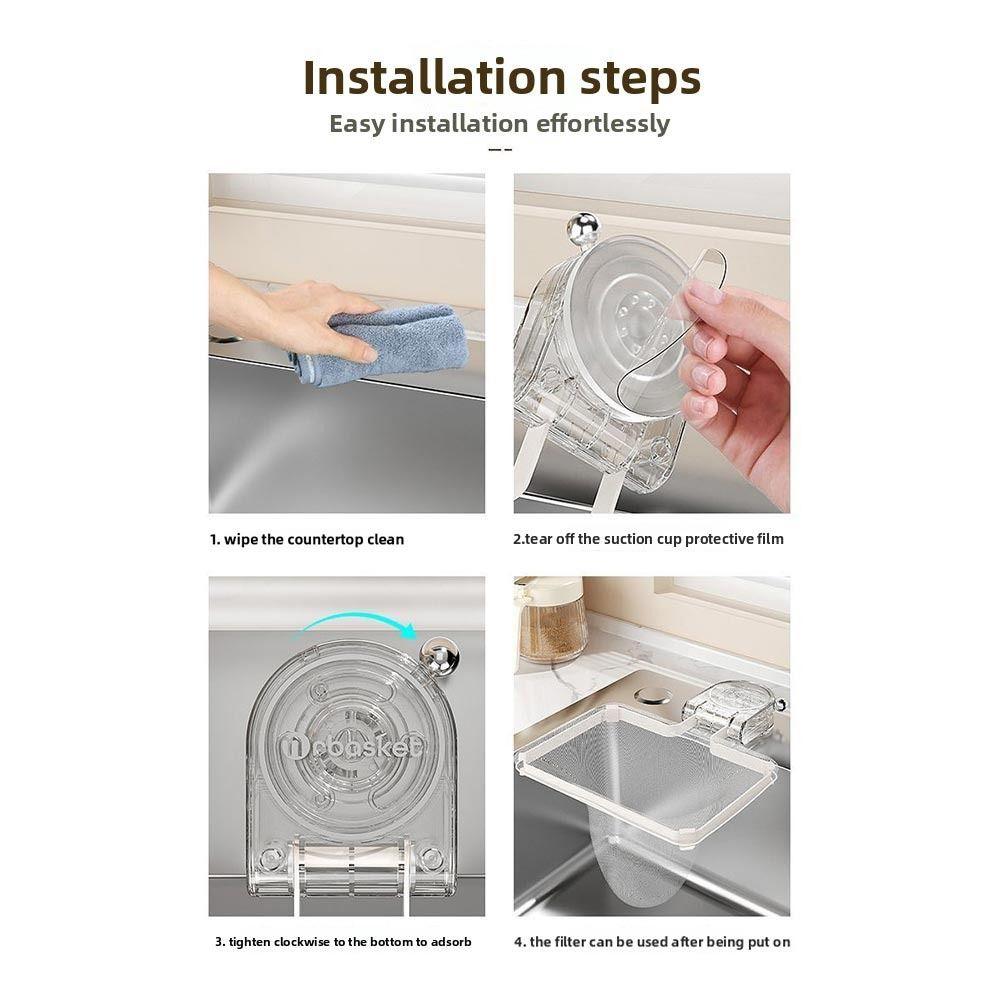 Spülbecken Sieb Spülbeckenfilter Gestell Abnehmbares Müllfilter Regal Hochwertiger Filterbeutel Küche