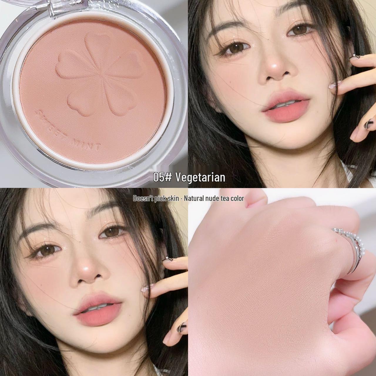

SWEETMINT Rouge Red Matte Blush Palette - Natural Brightening Single Color