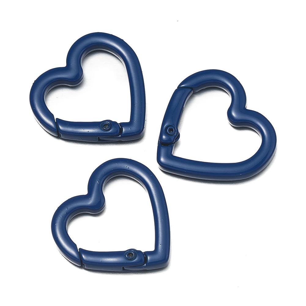 5pcs Metal Heart Spring Clasp Openable Love Shape Carabiner Keychain Clips Hook Dog Chain DIY Jewelry Buckles Connector