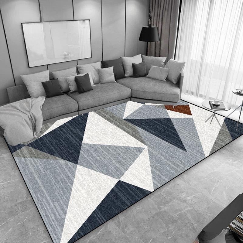Modern Light Luxury Carpets for Living Room Geometric Sofa Area Rug Large Bedroom Decoration Rugs Non-slip Coffee Tables Mat