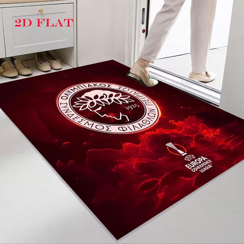 Tappeto Tappeto con Logo Olympiacos per Soggiorno Camera da Letto Casa Decorazione Divano, Tappetino Antiscivolo per Giochi Bambini