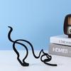 Home Ornament Desktop Decoration Art Sculpture Cat Decoration Abstract Line Ornament Cat Sculpture