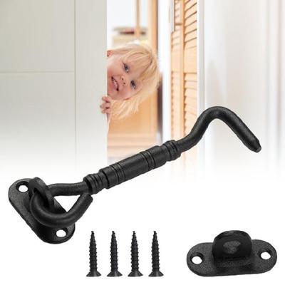 Thick Steel Utility Hook Corrosion Resistant Long Metal Wall Hook With Screw Fastener for Wet Areas Installation Set
